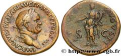Roman coins VESPASIAN Type : Sesterce  Date : 71  Mint name / Town : Rome  Metal : copper  Diameter : 32,5  mm Orientation dies : 6  h. Weight : 27,48  g. Rarity : R1  Obverse legend : IMP CAES VESPAS