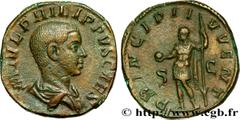 Roman coins PHILIPPUS II Type : Sesterce  Date : 246  Mint name / Town : Rome  Metal : copper  Diameter : 28,5  mm Orientation dies : 12  h. Weight : 19,26  g. Officine : 3e  Obverse legend : M IVL PH