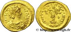 Byzantine coins JUSTIN I Type : Tremissis  Date : 518-526  Mint name / Town : Constantinople  Metal : gold  Millesimal fineness : 1000  ‰ Diameter : 14  mm Orientation dies : 6  h. Weight : 1,52  g. O