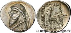 Greek Coins PARTHIA - PARTHIAN KINGDOM - MITHRADATES II Type : Drachme  Date : c. 123-88 AC.  Mint name / Town : Ecbatane, Médie  Metal : silver  Diameter : 20,5  mm Orientation dies : 12  h. Weight :