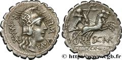 Roman coins AURELIA Type : Denier serratus  Date : 118 AC.  Mint name / Town : Narbonne  Metal : silver  Millesimal fineness : 950  ‰ Diameter : 20  mm Orientation dies : 6  h. Weight : 3,88  g. Rarit