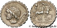 Roman coins MEMMIA Type : Denier serratus  Date : 106 AC.  Mint name / Town : Rome  Metal : silver  Millesimal fineness : 950  ‰ Diameter : 18  mm Orientation dies : 9  h. Weight : 4,02  g. Obverse le
