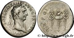 Roman coins TRAJANUS Type : Cistophore  Date : 98  Mint name / Town : Ephèse ou Pergame  Metal : silver  Millesimal fineness : 800  ‰ Diameter : 26  mm Orientation dies : 6  h. Weight : 10,45  g. Rari