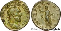 Roman coins PUPIENUS Type : Sesterce  Date : 238  Mint name / Town : Rome  Metal : copper  Diameter : 31,5  mm Orientation dies : 12  h. Weight : 18,35  g. Rarity : R2  Obverse legend : IMP CAES M CLO