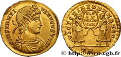 Roman coins CONSTANTIUS II Type : Solidus  Date : 347-348  Mint name / Town : Belgique, Trèves  Metal : gold  Millesimal fineness : 1000  ‰ Diameter : 22  mm Orientation dies : 6  h. Weight : 4,49  g.