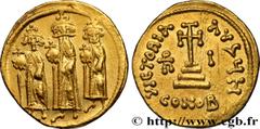 Byzantine coins HERACLIUS, HERACLIUS CONSTANTINE and HERACLONAS Type : Solidus  Date : 636-637  Mint name / Town : Constantinople  Metal : gold  Millesimal fineness : 1000  ‰ Diameter : 19,5  mm Orien