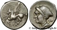 Greek Coins CORINTHIA - CORINTH Type : Drachme  Date : c. 345-307 AC.  Mint name / Town : Corinthe, Corinthie  Metal : silver  Diameter : 16  mm Orientation dies : 10  h. Weight : 2,79  g. Rarity : R1