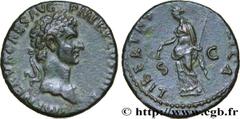 Roman coins NERVA Type : As  Date : janvier-septembre  Mint name / Town : Rome  Metal : copper  Diameter : 27  mm Orientation dies : 6  h. Weight : 10,75  g. Obverse legend : IMP NERVA CAES AVG - P M 