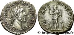 Roman coins ANTONINUS PIUS Type : Denier  Date : 160-161  Mint name / Town : Rome  Metal : silver  Millesimal fineness : 850  ‰ Diameter : 17  mm Orientation dies : 6  h. Weight : 3,41  g. Rarity : R1