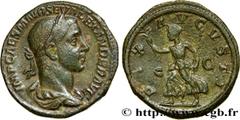 Roman coins SEVERUS ALEXANDER Type : Sesterce  Date : 226  Mint name / Town : Rome  Metal : copper  Diameter : 31  mm Orientation dies : 12  h. Weight : 23,49  g. Officine : 2e  Obverse legend : IMP C