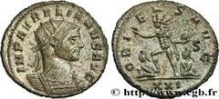 Roman coins AURELIAN Type : Aurelianus  Date : printemps - été  Date : 274  Mint name / Town : Rome  Metal : billon  Millesimal fineness : 50  ‰ Diameter : 21  mm Orientation dies : 4  h. Weight : 4,2