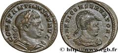Roman coins CONSTANTINE I THE GREAT Type : Follis ou nummus  Date : 313  Mint name / Town : Ticinum  Metal : copper  Diameter : 20  mm Orientation dies : 12  h. Weight : 3,48  g. Rarity : R1  Obverse 