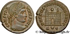 Roman coins CONSTANTINE I THE GREAT Type : Centenionalis ou nummus  Date : 326  Mint name / Town : Ticinum  Metal : copper  Diameter : 19  mm Orientation dies : 6  h. Weight : 3,72  g. Rarity : R2  Of