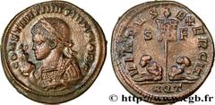 Roman coins CONSTANTINE II Type : Centenionalis  Date : 320  Mint name / Town : Aquilée  Metal : copper  Diameter : 19  mm Orientation dies : 11  h. Weight : 3,37  g. Rarity : R3  Officine : 3e  Obver