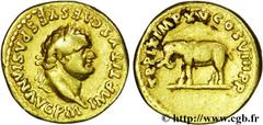 TITUS(1/07/69-13/09/81)Titus Flavius VespasianusAuguste(24/06/79-13/09/81) Aureus N° v26_0221    Date : 80 Nom de l'atelier : Rome Métal : or Diamètre : 19,5mm Axe des coins : 6h. Poids : 7,26g. Degré
