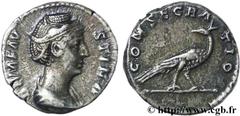 FAUSTINE MERE(+141)Annia Galeria FaustinaConsécration d'Antonin le Pieux Denier N° v26_0273    Date : c. 141 Nom de l'atelier : Rome Métal : argent Diamètre : 17mm Axe des coins : 6h. Poids : 3,35g. D
