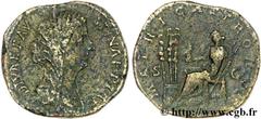 DIVA FAUSTINA(+175)Annia Galeria FaustinaConsécration de Marc Aurèle Sesterce (GB, ئ 29) N° v26_0297    Date : 176 Nom de l'atelier : Rome Métal : cuivre Diamètre : 29mm Axe des coins : 12h. Poids : 2