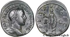 ALEXANDRE SEVERE(10/05/221-22/03/235)Marcus Aurelius Severus AlexanderAuguste (13/03/222-22/02/235) Sesterce, (GB, ئ 32) N° v26_0352    Date : 232 Nom de l'atelier : Rome Métal : bronze Diamètre : 31,