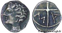 MASSALIA - MARSEILLE(IIIe - Ier siècles avant J.-C.) Obole au N derrière la nuque N° v26_0530    Date : c. 90-49 AC. Métal : argent Diamètre : 9,4mm Axe des coins : 7h. Poids : 0,49g. Degré de rareté 