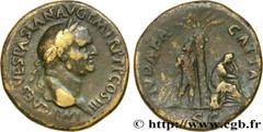 Roman coins VESPASIAN Type : Sesterce  Date : 71  Mint name / Town : Rome  Metal : copper  Diameter : 33  mm Orientation dies : 6  h. Weight : 25,84  g. Rarity : R2  Obverse legend : IMP CAES VESPASIA