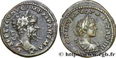 Roman coins SEPTIMIUS SEVERUS AND CACARALLA Type : Denier  Date : émission dynastique  Date : c. 198 - 200/201  Mint name / Town : Laodicée  Metal : silver  Millesimal fineness : 550  ‰ Diameter : 19,