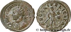 Roman coins CARINUS Type : Aurelianus  Date : début  Date : 284  Mint name / Town : Lyon  Metal : billon  Millesimal fineness : 50  ‰ Diameter : 22,5  mm Orientation dies : 12  h. Weight : 3,38  g. Ra