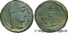 Roman coins CONSTANTINE I THE GREAT Type : Centenionalis ou nummus  Date : 327  Mint name / Town : Constantinople  Metal : copper  Diameter : 19,5  mm Orientation dies : 6  h. Weight : 2,46  g. Rarity