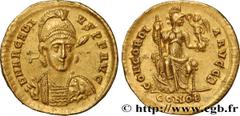 Roman coins ARCADIUS Type : Solidus  Date : 397-402  Mint name / Town : Constantinople  Metal : gold  Millesimal fineness : 1000  ‰ Diameter : 20  mm Orientation dies : 6  h. Weight : 4,42  g. Rarity 