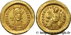 Roman coins VALENTINIAN III Type : Solidus  Date : 441-450  Mint name / Town : Constantinople ou atelier de campagne en Thrace  Metal : gold  Millesimal fineness : 1000  ‰ Diameter : 21,5  mm Orientat