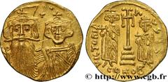 Byzantine coins CONSTANS II, CONSTANTINE IV, HERACLIUS and TIBERIUS Type : Solidus  Date : 661-663  Mint name / Town : Constantinople  Metal : gold  Diameter : 20  mm Orientation dies : 6  h. Weight :