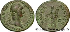 Roman coins DOMITIANUS Type : As  Date : 92 - 94  Mint name / Town : Rome  Metal : copper  Diameter : 26,50  mm Orientation dies : 6  h. Weight : 10,99  g. Obverse legend : IMP CAES DOMITIAN AVG GERM 
