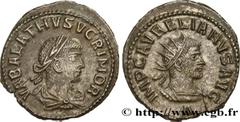 Roman coins AURELIAN and VABALLATHUS Type : Antoninien  Date : novembre 270 - mars 272  Date : 270-272  Mint name / Town : Antioche  Metal : billon  Millesimal fineness : 20  ‰ Diameter : 22  mm Orien