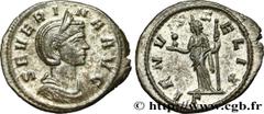 Roman coins SEVERINA Type : Demi-aurelianus  Date : 274  Mint name / Town : Rome  Metal : billon  Diameter : 18,5  mm Orientation dies : 6  h. Weight : 2,99  g. Rarity : R1  Officine : 3e  Obverse leg