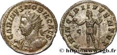 Roman coins CARINUS Type : Aurelianus  Date : novembre  Date : 282  Mint name / Town : Lugdunum  Metal : billon  Millesimal fineness : 50  ‰ Diameter : 21,5  mm Orientation dies : 12  h. Weight : 3,15
