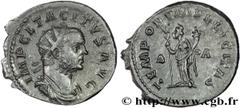 TACITE(11-12/275-06/276)Marcus Claudius Tacitus Aurelianus N° v27_0013    Date : 03-04/276 Nom de l'atelier : Lyon Métal : billon Diamètre : 22mm Axe des coins : 6h. Poids : 3,64g. Etat de conservatio