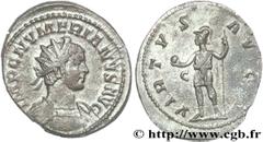 NUMERIEN(12/282-11/284)Marcus Aurelius NumerianusAuguste(03/283-11/284) Aurelianus N° v27_0134    Date : premier semestre 284 Nom de l'atelier : Lyon Métal : billon Diamètre : 24mm Axe des coins : 12h