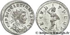 DIOCLETIEN(20/11/284-1/05/305)Caius Aurelius Valerius DiocletianusAuguste (20/11/284-1/05/305) Aurelianus N° v27_0193    Date : automne 289 - début 290 Nom de l'atelier : Lyon Métal : billon Diamètre 