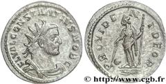 CONSTANCE Ier CHLORE(1/03/293-25/07/306)Flavius Valerius ConstantiusCésar(1/03/293-1/05/305) Aurelianus N° v27_0267    Date : 1/03/293 - 20/11/293 Nom de l'atelier : Lyon Métal : billon Diamètre : 23,