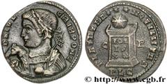 CRISPUS(1/04/317-09/326)Flavius Julius CrispusCésar(317-326) Centenionalis ou nummus N° v27_0421    Date : 321 Nom de l'atelier : Lyon Métal : cuivre Diamètre : 19mm Axe des coins : 6h. Poids : 2,44g.