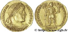 VALENTINIEN Ier (25/02/364-17/11/375)Flavius Valentinianus Solidus N° v27_0488    Date : 365-366 Nom de l'atelier : Lyon Métal : or Diamètre : 19mm Axe des coins : 6h. Poids : 4,42g. Degré de rareté :