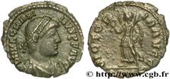MAGNUS MAXIMUS(25/08/383-28/08/388)Magnus Maximus Nummus (PBQ, ئ 4) N° v27_0497    Date : 386-387 Nom de l'atelier : Lyon Métal : cuivre Diamètre : 15mm Axe des coins : 12h. Poids : 1,19g. Degré de ra