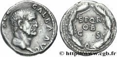 GALBA(2/04/68-15/01/69)Servius Sulpicius Galba Denier N° v27_0511    Date : 09-12/68 Nom de l'atelier : Rome Métal : argent Diamètre : 18mm Axe des coins : 6h. Poids : 3,29g. Degré de rareté : R1 Etat