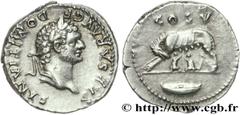 DOMITIEN(12/69-18/09/96)Titus Flavius DomitianusCésar sous Vespasien (12/69-24/06/79) Denier N° v27_0522    Date : 77 Nom de l'atelier : Rome Métal : argent Diamètre : 18,5mm Axe des coins : 6h. Poids