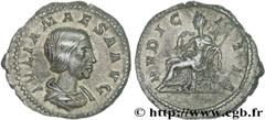 JULIA MAESA(+223 ou 226)Julia MوsaSœur de Julia Domna, mère de Julia Soémias et de Julia Mamée, grand-mère d'Elagabal et d'Alexandre Sévère - Augusta(218-223/226) Denier N° v27_0599    Date : 222 Nom 