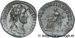 ANTONIN LE PIEUX(25/02/138-7/03/161)Titus Aurelius Fulvus Boionius Arrius AntoninusAuguste(10/07/138-7/03/161) Sesterce, (GB, ئ 33) N° v27_0643    Date : 153-154 Nom de l'atelier : Rome Métal : bronze