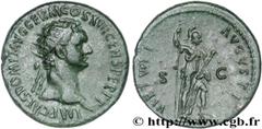 DOMITIEN(12/69-18/09/96)Titus Flavius Domitianus Auguste(13/09/81-18/09/96) Dupondius, (MB, ئ 28) N° v27_0673    Date : 95-96 Nom de l'atelier : Rome Métal : bronze Diamètre : 28mm Axe des coins : 6h.