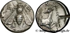Greek Coins IONIA - EPHESUS Type : Tétradrachme  Date : c. 350-340 AC.  Mint name / Town : Éphèse, Ionie  Metal : silver  Diameter : 23  mm Orientation dies : 12  h. Weight : 15,11  g. Rarity : R2  Ob
