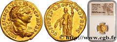 Roman coins TRAJANUS Type : Aureus  Date : 22e ém.  Date : 107  Mint name / Town : Rome  Metal : gold  Millesimal fineness : 1000  ‰ Diameter : 19,5  mm Orientation dies : 6  h. Weight : 7,16  g. Rari