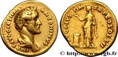 Roman coins ANTONINUS PIUS Type : Aureus  Date : décembre  Date : 138  Mint name / Town : Rome  Metal : gold  Millesimal fineness : 1,000  ‰ Diameter : 19  mm Orientation dies : 6  h. Weight : 7,08  g