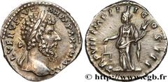 Roman coins LUCIUS VERUS Type : Denier  Date : 167  Mint name / Town : Rome  Metal : silver  Diameter : 18,5  mm Orientation dies : 6  h. Weight : 3,54  g. Rarity : R1  Officine : 4e  Obverse legend :